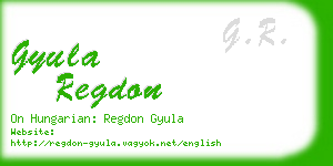 gyula regdon business card